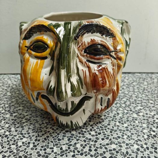 Vintage Barn Pottery Man's Head flour jar from Devon Pottery 1950s