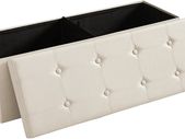 Foldable Storage Stool Faux Leather - Free Delivery Nationwide