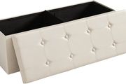 Foldable Storage Stool Faux Leather - Free Delivery Nationwide