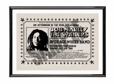 Bob Marley Dalymount Park Dublin 1980 Framed Poster