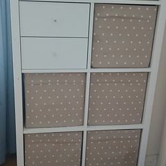 Ikea Kallax storage with drawers and boxes