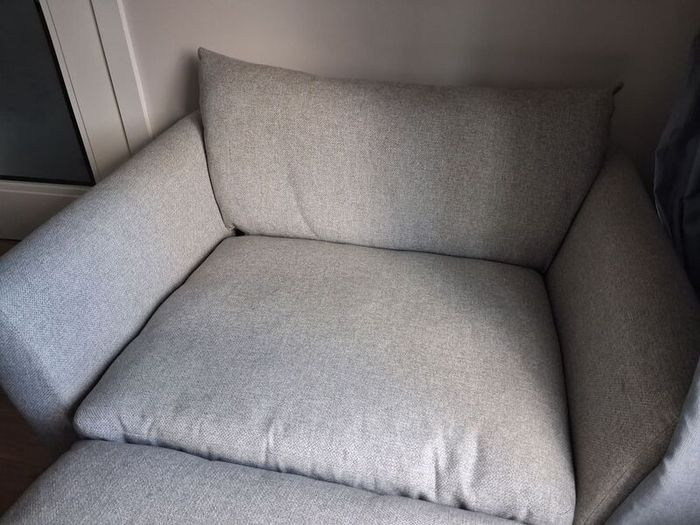 Whitemeadow Loveseat snuggler with matching ottoman