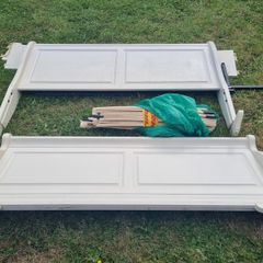 king cream sleigh bed