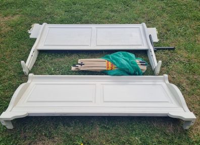 king cream sleigh bed