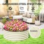 Galvanised Raised Garden Bed with Safety Edging, Outdoor Raised Planter Box with Gloves, 120 x 120 x 43cm, Cream White Image 7