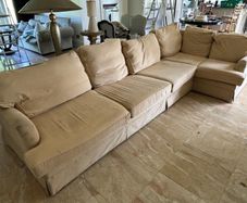 Velvet beige Large Sofa