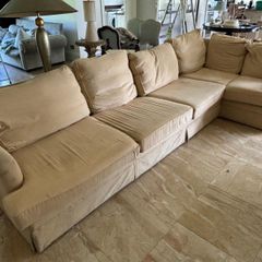 Velvet beige Large Sofa