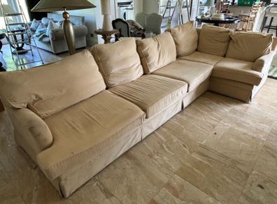 Velvet beige Large Sofa