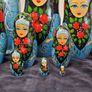 Vintage Russian Matryoshka Nesting Dolls 10 Pieces Moscow 1991 Signed S A Petukhova 25cm Image 3