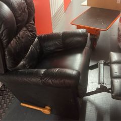 Black Leather Recliner Armchair