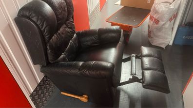 Black Leather Recliner Armchair