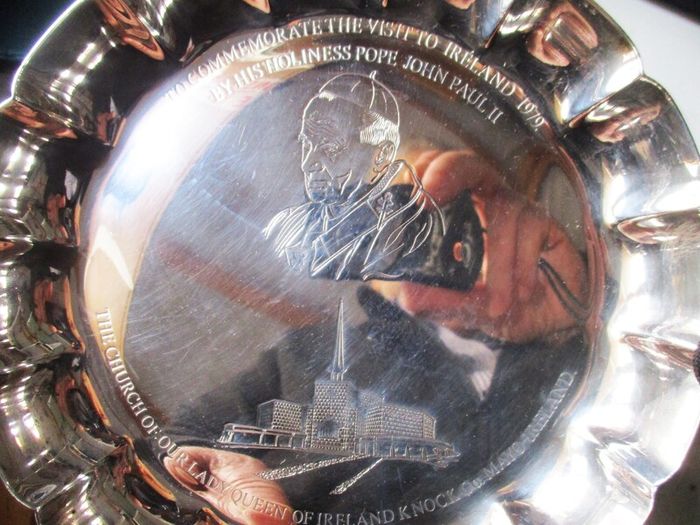 1979 Knock Papal Visit Souvenir Silver Plated Dish