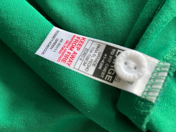 Men's Rugby World Cup 2011 Jersey Green Heavy Cotton - Size L - Long Sleeve