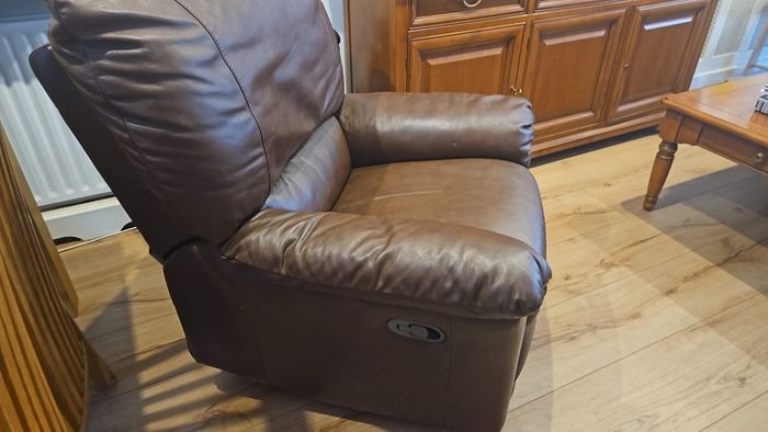 Brown Leather Sofa Set of 3x