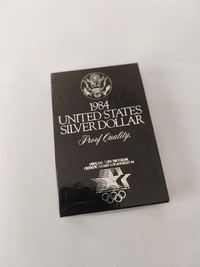 1984 Olympic Dollar Proof Fine Silver Coin UNC
