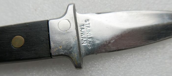 Vintage Stainless  Boot Dagger Knife Fixed Blade heavy Handle & Sheath