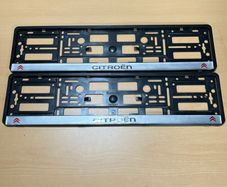 2x SILVER Citroen European Euro License Number Plate Holder