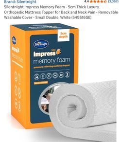 Silent Night Memory Foam Mattress Topper Small Double