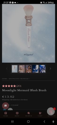Flower Knows Moonlight Mermaid Blush Brush in Crystal