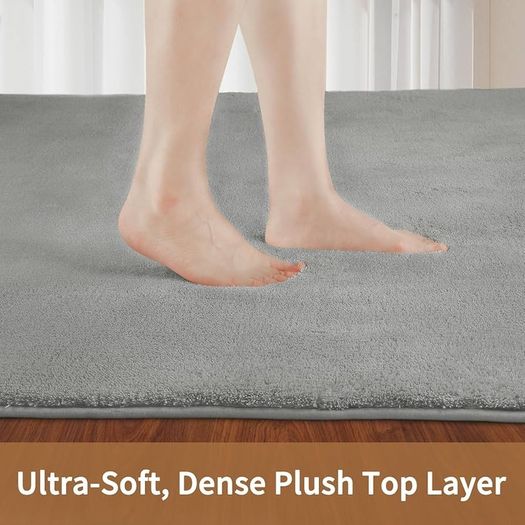 Carpet Rugs Living Room Large 200x290, Grey Rug for Bedroom Washable Area Rugs Anti Slip Fluffy Rug Shaggy Cream Carpets Extra Large Rugs for Living Room Kids Room