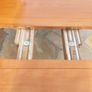Solid wood Hand carved extendable dining table and six chairs with cushion covers Image 9
