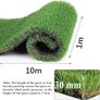 Artificial Grass Turf 10m x 1m Fake Lawn Astro Turf Pile High Artificial Grass Cheap Astro Garden Lawn Realistic Synthetic Grass Turf Lawn Mat with Drainage Holes for Pet Patio Garden Landscape Image 2