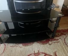 Black glass media unit/ table