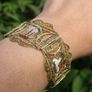 Vintage Egypt Bracelet  Filigree Egyptian Revival Panel Bracelet 7,2" Image 7