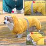 Dog Raincoat Waterproof Jacket with Hood & Collar Hole Transparent Brim,Ultra-Light Breathable Reflective Jumpsuit for Short-legged Dogs Corgi Dachshund xs,s,m,L,XL Image 2
