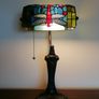 New Tiffany Bankers Lamp  Dragonfly Stained Glass Image 2