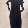 Size 8 Black Boohoo long buttoned dress Image 2