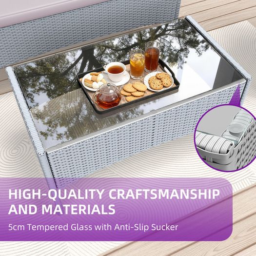 4 Person Rattan Wicker Sofa Set