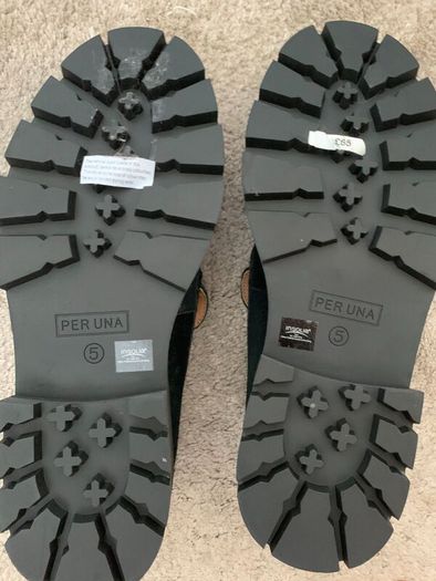 New M&S Women's/Girls Black Suede Flat Shoes / Size 5 (Marks & Spencer)