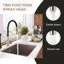 NEW SALE | Kitchen Sink Mixer Tap Bendable Silicon Hose 1 Hole Single Lever Faucet Mixers Taps with Flexible Hose Pull Down Dual Spray Mode 360 Swivel Matte Black Chrome Image 5