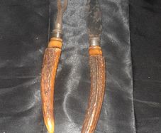 Beautiful Victorian Sheffield Hallmarked Carving Set with Ankler handles