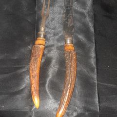 Beautiful Victorian Sheffield Hallmarked Carving Set with Ankler handles
