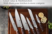 Kitchen Tools 6 PCS Kitchen Knife Set of Utility Cleaver Chef Bread Knife High Carbon German Stainless Steel Knives Sets