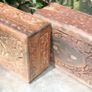Vintage Handmade Storage Boxes, Wooden Carved Boxes 6" x 4" H 2,3" Image 3
