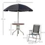 6 Pcs Bistro Set, Texteline-Black Image 2