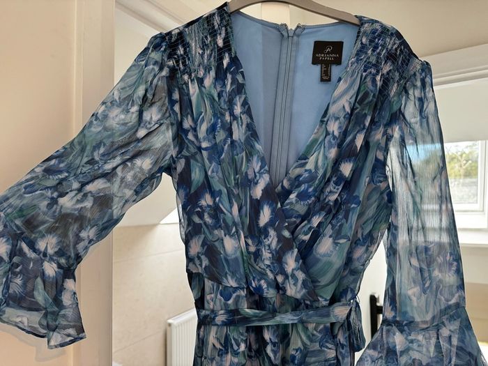 Adrianna Papell Blue Floral Chiffon