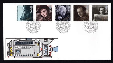 1985 Great Britain British Film Year Commemorative Stamps Addressed First Day Cover (FDC).