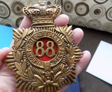 Victorian Connaught Rangers Helmet Plate.88th regiment of foot.Three lugs on reverse.
