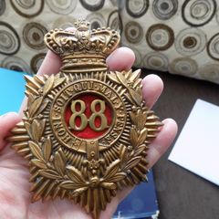 Victorian Connaught Rangers Helmet Plate.88th regiment of foot.Three lugs on reverse.