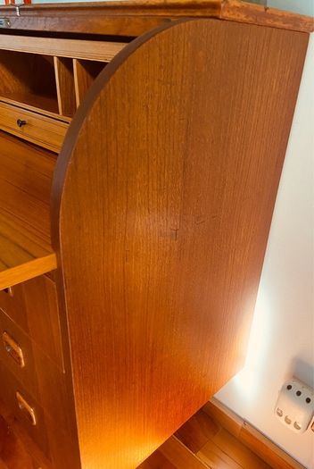Swedish Egon Ostergaard Roll top teak bureau mid Century
