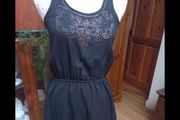 SELECT black elasticated waist with detal on  neck