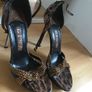Brown and Gold Designer Gina Stilettos Size 5.5 Image 3