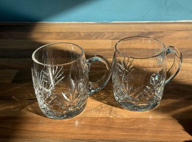 Two Crystal Tankards