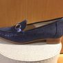 VIENNA Indigo Blue Suede Loafers 40 New Image 3