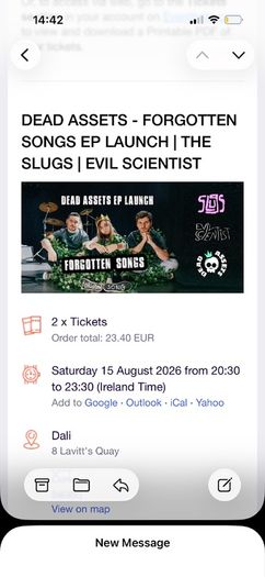 Dead Assets EP Launch 15/08/2026 Cork