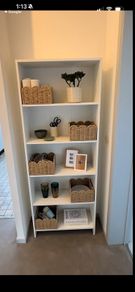 5 tier modern white bookshelf bookcase shelf